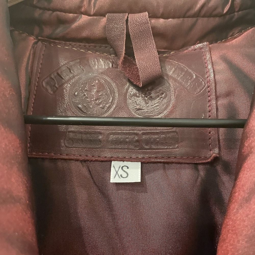 Vintage Western Leather Maroon Puffer Vest Women's XS Cowboy Ranch Boho 70's 80s - Picture 4 of 13
